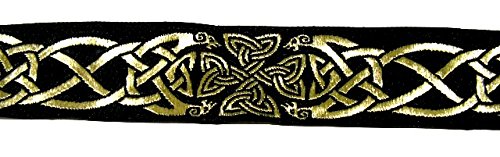 10m Keltische Borte Webband 35mm breit Farbe: Schwarz-Gold von 1A-Kurzwaren 35030-swgo von 1A-Kurzwaren