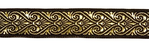 10m Keltischer Borte Webband 35mm breit Farbe: Braun-Gold präsentiert von 1A-Kurzwaren 35003-brgo von 1A-Kurzwaren