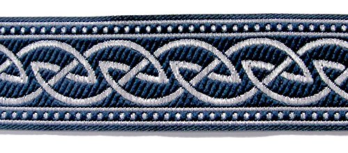 10m Keltischer Knoten weit Webband Borte 33mm Farbe: Blau-Silber von 1A-Kurzwaren 35034-blsi von 1A-Kurzwaren
