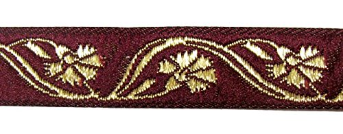 10m Mittelalter Borte Webband 16mm breit Farbe: Bordeaux-Gold 16070-bogo 10m Mittelalter Borte Webband 16mm breit Farbe: Bordeaux-Gold 16070-bogo von 1A-Kurzwaren