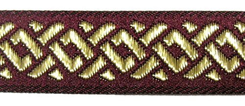 1A-Kurzwaren 10m Borte Webband Keltischer Knoten 16mm breit Farbe: Bordeaux-Gold 16069-bogo 1A-Kurzwaren 10m Borte Webband Keltischer Knoten 16mm breit Farbe: Bordeaux-Gold 16069-bogo von 1A-Kurzwaren