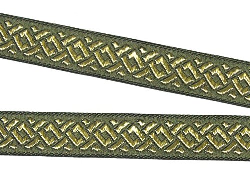 1A-Kurzwaren 10m Borte Webband Keltischer Knoten 16mm breit Farbe: Moosgrün-Gold 16069-moos 1A-Kurzwaren 10m Borte Webband Keltischer Knoten 16mm breit Farbe: Moosgrün-Gold 16069-moos von 1A-Kurzwaren
