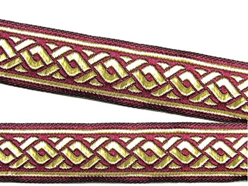 1A-Kurzwaren 10m Mittelalter Borte Webband 50mm breit Farbe: Bordeaux-Gold 50069-bogo 1A-Kurzwaren 10m Mittelalter Borte Webband 50mm breit Farbe: Bordeaux-Gold 50069-bogo von 1A-Kurzwaren