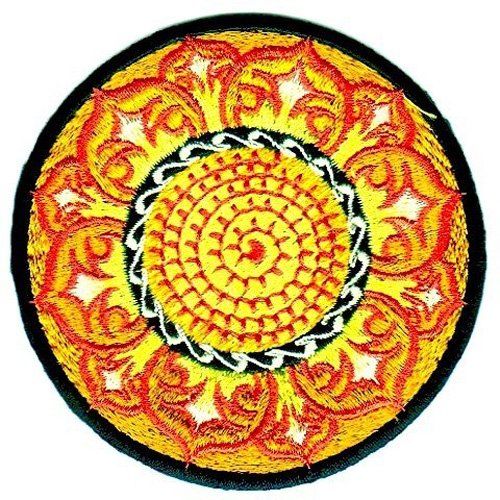 Applikation Tribal Patch Om Aum Mandala Ø 8 cm Applikation Tribal Patch Om Aum Mandala Ø 8 cm von 1A-Kurzwaren