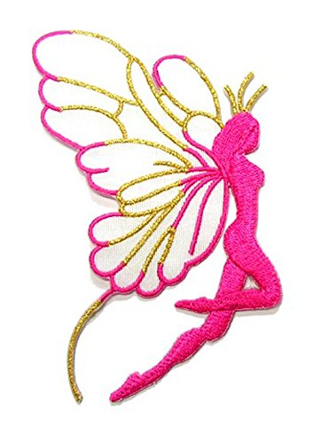 Aufnäher Bügelbild Aufbügler Iron on Applikation Patch Elfe 9,7x5,5cm Farbe: Pink-Weiss-Gold VOR133-2-Li Aufnäher Bügelbild Aufbügler Iron on Applikation Patch Elfe 9,7x5,5cm Farbe: Pink-Weiss-Gold VOR133-2-Li von yaco
