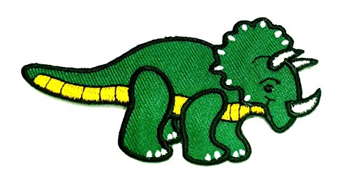 Aufnäher Bügelbild Aufbügler Iron on Patches Applikation Dinosaurier 8 x 4,5cm Farbe: Dunkelgrün von 1A-Kurzwaren