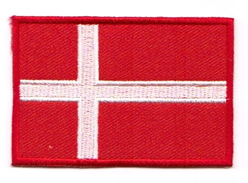Aufnäher Bügelbild Aufbügler Iron on Patches Applikation Flagge Dänemark 3 x 2cm Vor20-5-S von 1A-Kurzwaren