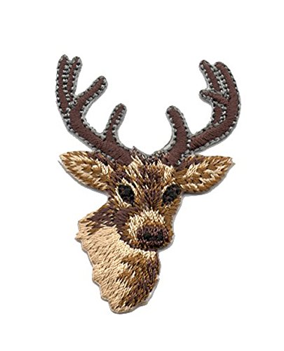 Aufnäher Bügelbild Aufbügler Iron on Patches Applikation Hirsch 3,8 x 5,2cm vor134-7 von 1A-Kurzwaren