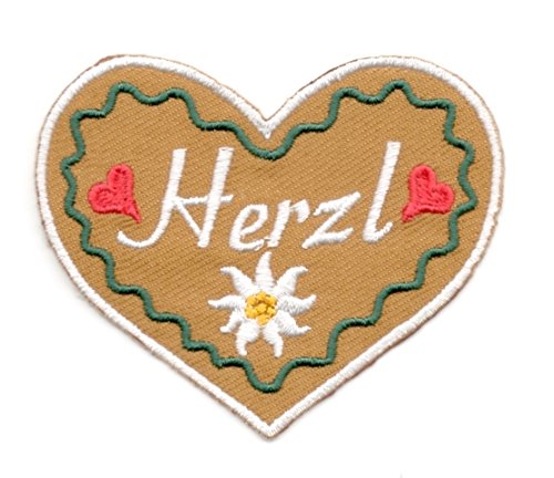 Aufnäher Bügelbild Aufbügler Iron on Patches Applikation Landhaus Wiesn Herz Herzl 7 x 6cm Farbe: Weiss-Dunkelgrün-Braun Aufnäher Bügelbild Aufbügler Iron on Patches Applikation Landhaus Wiesn Herz Herzl 7 x 6cm Farbe: Weiss-Dunkelgrün-Braun von 1A-Kurzwaren
