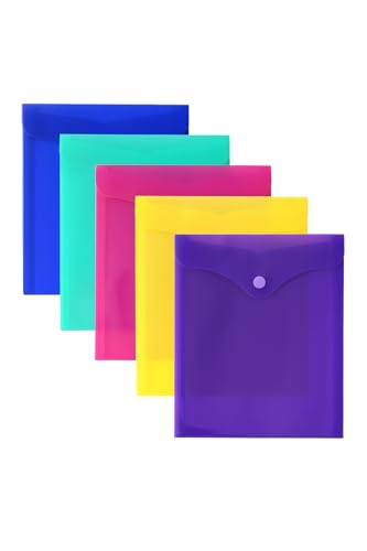 1ABOVE A5 Dokumentenmappen mit Druckknöpfen, Kunststoff, mit Schnappverschluss, leicht, transparent, für Büro, Schule und Zuhause, 5 Stück 1ABOVE A5 Dokumentenmappen mit Druckknöpfen, Kunststoff, mit Schnappverschluss, leicht, transparent, für Büro, Schule und Zuhause, 5 Stück von 1ABOVE