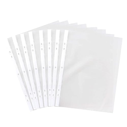 1Above Klarsichthüllen, 45 Mikron, A5, aus starkem Glas, gelocht, Ringbuch, Poly-Hüllen, ideal für die Aufbewahrung von Zertifikaten, Programmen, Briefmarken und Quittungen, 100 Stück (1) (Deckel kann von 1ABOVE