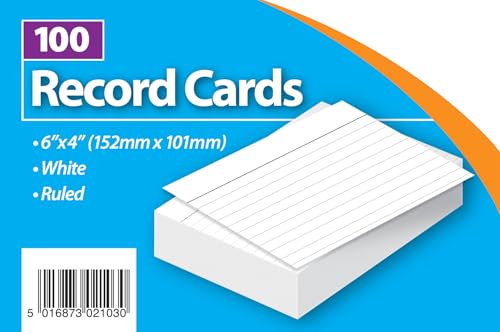 Karteikarten, weiß, A6, 15,2 x 10,2 cm, liniert mit Überschrift, 100 Stück Karteikarten, weiß, A6, 15,2 x 10,2 cm, liniert mit Überschrift, 100 Stück von 1ABOVE