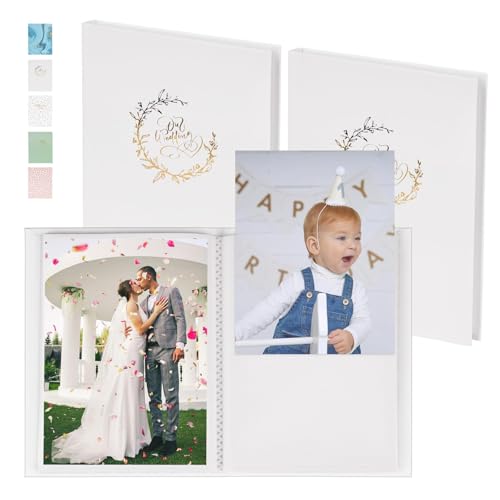 1DOT2 Fotoalbum Einsteckalbum 10x15 2 Pack Fotoalben zum Einstecken Mit Wasserdichter Membran Beschichtet, Jedes Fasst 36 Fotos(Blumenreife) von 1DOT2