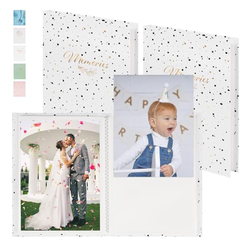 1DOT2 Fotoalbum Einsteckalbum 10x15 2 Pack Fotoalben zum Einstecken Mit Wasserdichter Membran Beschichtet, Jedes Fasst 36 Fotos(weiß und schwarz) von 1DOT2
