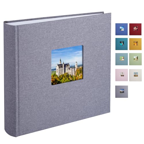 1DOT2 Leinen Fotoalbum, Fotobuch zum Selbstgestalten und Einkleben (30x30 cm, 120 Seiten, Grau-Upgrade) von 1DOT2
