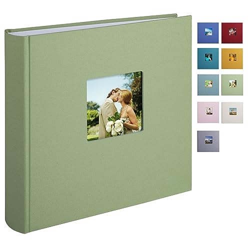 1DOT2 Leinen Fotoalbum, Fotobuch zum Selbstgestalten und Einkleben (30x30 cm, 120 Seiten, Salbeigrün) von 1DOT2