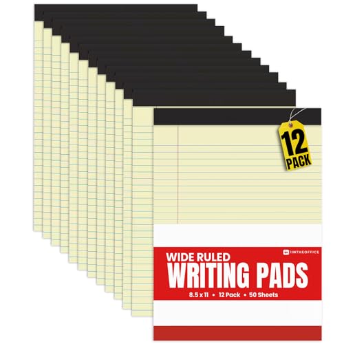 1InTheOffice Notizblöcke, Notizbücher, 8,5 x 11, breit liniert, Weiß, 50 Blatt pro Notizblöcke, 12 Stück 1InTheOffice Notizblöcke, Notizbücher, 8,5 x 11, breit liniert, Weiß, 50 Blatt pro Notizblöcke, 12 Stück von 1InTheOffice