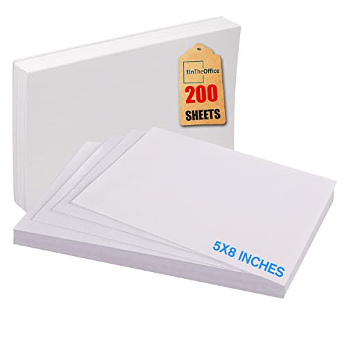 1InTheOffice Unlinierte Karteikarten, 12,7 x 20,3 cm, blanko, Weiß, 100 Karten/Packung, 2 Stück von 1InTheOffice