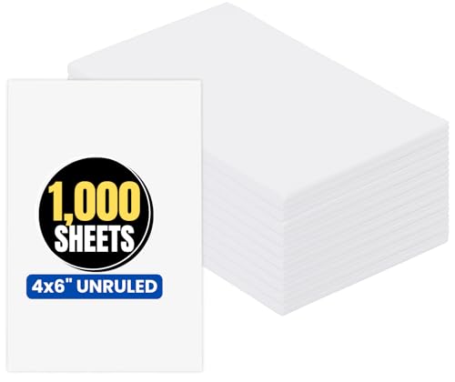 1InTheOffice Weiße Notizblätter, lose Blätter, 10 x 15 cm, unliniert, weiß, 1000 Stück von 1InTheOffice