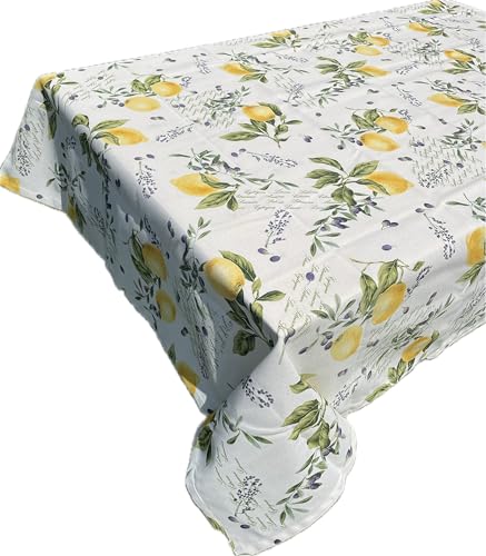 1KDreams Tischdecke - Country Style Shabby Chic - Zitronen Zitrusfrüchte - Tischdecke - Made in Italy (Zitrusfrüchte, 130 x 130 cm) von 1KDreams