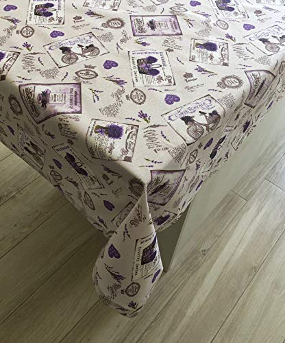 1KDreams Tischdecke schmutzabweisend wasserabweisend rechteckig Deko Provence, Lavendel, Shabby Chic, Modern Made in Italy. 130x300 cm mehrfarbig von 1KDreams
