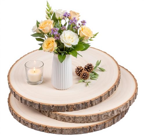 1Plusselect Holzscheiben für Tafelaufsätze, 27,9 cm, große natürliche Holzscheiben, rustikale unlackierte Holzspäne für Hochzeits-Mittelstücke, Tischdekoration, DIY-Malerei, Handwerk und 1Plusselect Holzscheiben für Tafelaufsätze, 27,9 cm, große natürliche Holzscheiben, rustikale unlackierte Holzspäne für Hochzeits-Mittelstücke, Tischdekoration, DIY-Malerei, Handwerk und von 1Plusselect