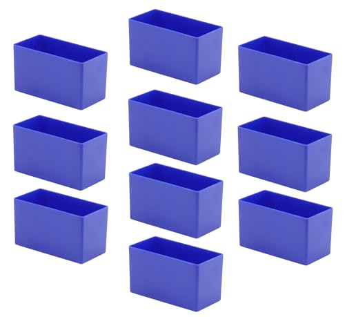 1a-TopStore 10 Stk. Einsatzkästen Einsatzboxen Schubladen-Einsatzkasten Sortierboxen, 32 Größen, 5 Farben (blau, 108x54x63 mm) von 1a-TopStore