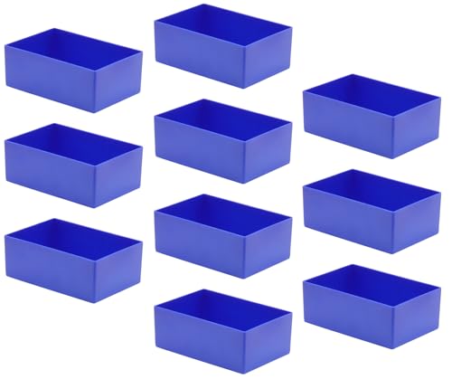 1a-TopStore 10 STK. Einsatzkästen Einsatzboxen Schubladen-Einsatzkasten Sortierboxen, blau, 162x108x63 mm LxBxH von 1a-TopStore