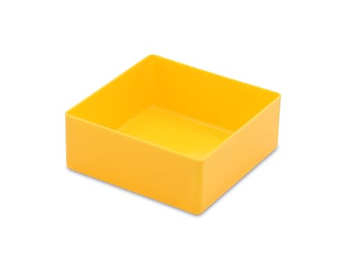 1a-TopStore 10 STK. Einsatzkästen Einsatzboxen Schubladen-Einsatzkasten Sortierboxen, 32 Größen, 5 Farben (gelb, 99x99x40 mm) von 1a-TopStore