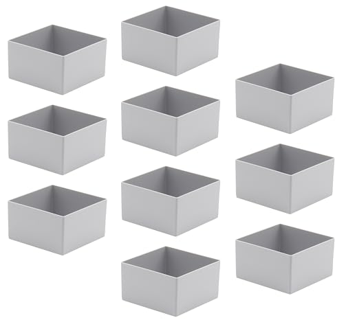 1a-TopStore 10 Stk. Einsatzkästen Einsatzboxen Schubladen-Einsatzkasten Sortierboxen, 32 Größen, 5 Farben (grau, 108x108x63 mm) von 1a-TopStore