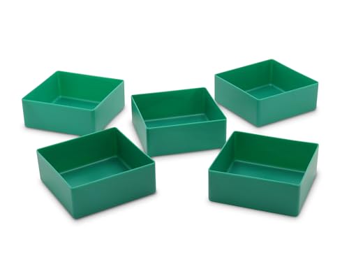 1a-TopStore 10 Stk. Einsatzkästen Einsatzboxen Schubladen-Einsatzkasten Sortierboxen, 32 Größen, 5 Farben (grün, 99x99x40 mm) von 1a-TopStore