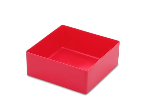 1a-TopStore 10 Stk. Einsatzkästen Einsatzboxen Schubladen-Einsatzkasten Sortierboxen, 32 Größen, 5 Farben (rot, 99x99x40 mm) von 1a-TopStore