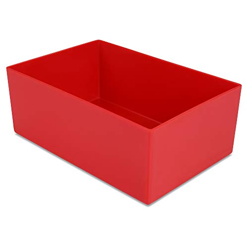 Kunststoff-Einsatzkasten, Schubladen-Sortierbox, rot, 162x108x63 mm (LxBxH), 1 Packung = 25 Stück von 1a-TopStore