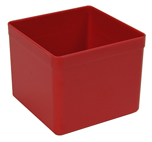 Sparpack (48 St.) Kunststoff-Einsatzkasten Sortierbox, rot, 54x54x45 mm (LxBxH), aus PS von 1a-TopStore