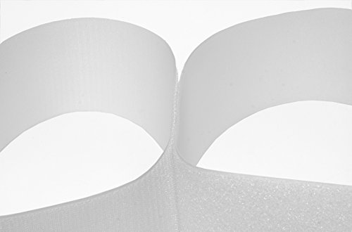 1buy3 1m Klettband zum Aufnähen 100mm weiß (1m Haken- und 1m Flauschband) von 1buy3