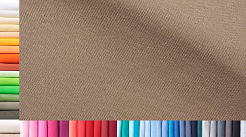 1buy3 Bündchenstoff XXL als Meterware|doppelt: 75cm breit|einfach: 150cm breit|Farbe: 17 Dunkelbeige|1m lang|96% Baumwolle, 4% Elasthan|Jersey Grundpreis pro qm: € 10,66 von 1buy3