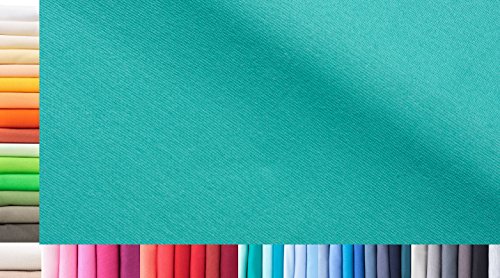 1buy3 Bündchenstoff XXL als Meterware|doppelt: 75cm breit|einfach: 150cm breit|Farbe: 31 Türkis|1m lang|96% Baumwolle, 4% Elasthan|Jersey Grundpreis pro qm: € 10,66 von 1buy3