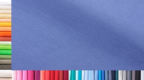 Bündchenstoff XXL als Meterware|doppelt: 75cm breit|einfach: 150cm breit|Farbe: 38 Lichtblau|0,5m lang|96% Baumwolle, 4% Elasthan|über 50 Farben zur Auswahl|Jersey|1buy3 von 1buy3