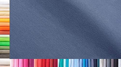 1buy3 Bündchenstoff XXL als Meterware|doppelt: 75cm breit|einfach: 150cm breit|Farbe: 41 Fernblau|1m lang|96% Baumwolle, 4% Elasthan|Jersey Grundpreis pro qm: € 10,66 von 1buy3