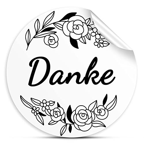 108x Danke Aufkleber Schriftzug Sticker 3cm, selbstklebend für Geschenke, Kommunion, Konfirmation, Einschulung, zur Danksagung o. Hochzeit von 1peak