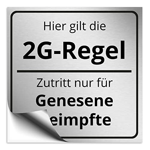 2G Regel Aufkleber selbstklebend 20x20cm groß, 2G Regel Beschriftung als Sticker zum kleben in Edelstahloptik 2G Regel Aufkleber selbstklebend 20x20cm groß, 2G Regel Beschriftung als Sticker zum kleben in Edelstahloptik von 1peak