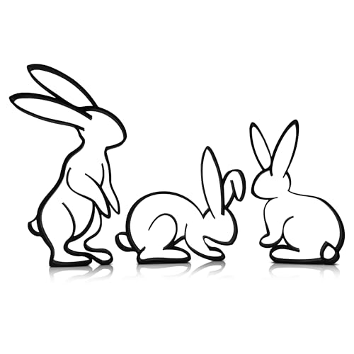 3 Osterhasen Figuren Aufsteller schwarz, 10-17 cm hoch, Hasen Osterdeko, Moderne Ostern Tischdekoration, auf Fensterbank o. Schrank 3 Osterhasen Figuren Aufsteller schwarz, 10-17 cm hoch, Hasen Osterdeko, Moderne Ostern Tischdekoration, auf Fensterbank o. Schrank von 1peak