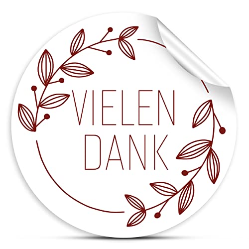 80x Vielen Dank Aufkleber, 3,8 cm rund. Für Danksagung, Hochzeit, Kommunion, Konfirmation & Weihnachten. Vielen Dank Sticker als schöne Verpackung Ihrer Geschenke von 1peak