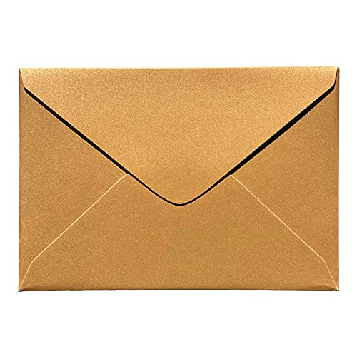 10 Stk. KUVERT gold (innen silber) / silber (innen gold) - fest & hochwertiger Feinstkarton (500g), Format B5 (passend für A5) für Einladungen, Hochzeiten, Geburtstage etc. (gold (innen silber)) von 1stStep