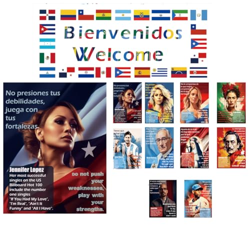 1step2dream Inspirierendes spanisches englisches hispanisches Erbe Monatsposter für Klassenzimmer, Motivationsposter für Klassenzimmer, Pinnwand-Dekoration, Schuldekorationen, 15 Stück 1step2dream Inspirierendes spanisches englisches hispanisches Erbe Monatsposter für Klassenzimmer, Motivationsposter für Klassenzimmer, Pinnwand-Dekoration, Schuldekorationen, 15 Stück von 1step2dream