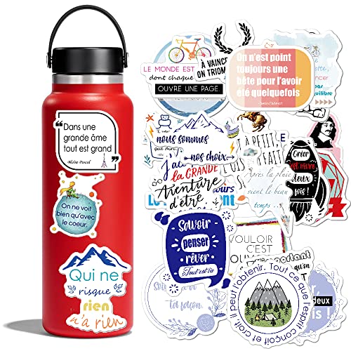 Französische inspirierende Aufkleber für Jugendliche, Erwachsene, Kinder, Lehrer, Französisches Zitat, positive Aufkleber für Planer, Tagebuch, Scrapbook, Wasserflaschen, Laptop, 51 Stück von 1step2dream