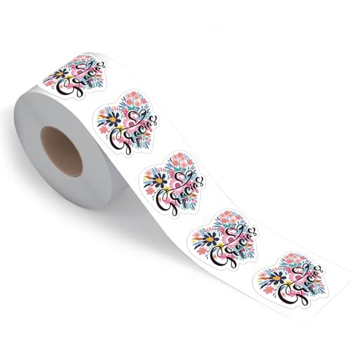 500 Stück große spanische Gracias Aufkleber | Herzform spanische Dankesaufkleber für Party, Kunden, Umschlag 5,1 cm von 1step2dream