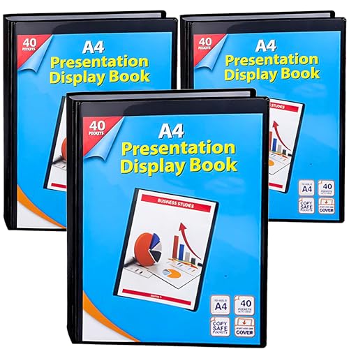 2 UR DOOR Präsentationsbuch, A4, 40 Hüllen, 80 Ansichten, säurefrei, kopiersicher, langlebiges PP-Material, Polly Pocket – Kunststoffhüllen, Ordner, Projektbuch (3 Stück) von 2 ur door