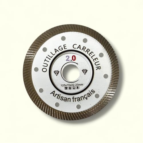 Diamantscheibe 125mm Katana 2.0 - Ultrafein Schneiden Fliesen, Feinsteinzeug, Marmor - Standardschleifer - Stufenkante - Pro Qualität - Fliesenwerkzeug 2.0 Diamantscheibe 125mm Katana 2.0 - Ultrafein Schneiden Fliesen, Feinsteinzeug, Marmor - Standardschleifer - Stufenkante - Pro Qualität - Fliesenwerkzeug 2.0 von 2.0 OUTILLAGE CARRELEUR Artisan français