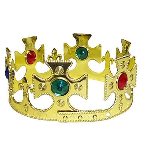 Königskrone für Herren, 59 cm, Kunststoff, mit Schmucksteinen, für Jungen, Kostümparty, Kopfschmuck von 21Fashion